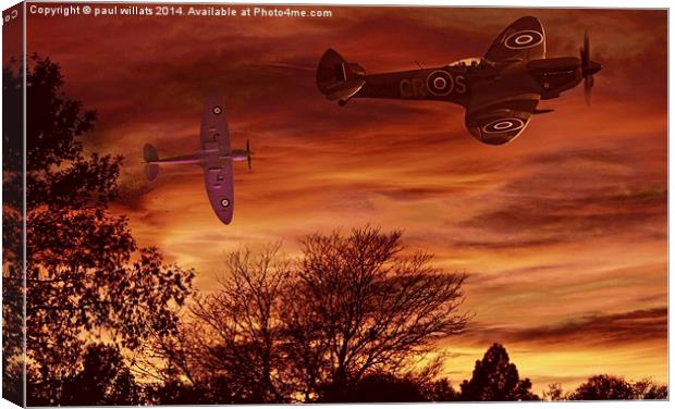  Supermarine Spitfires Canvas Print by paul willats