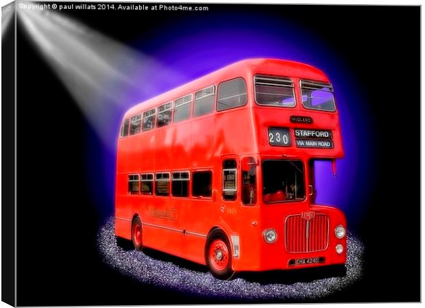 BRITISH "ROUTEMASTER" DOUBLE DECKER BUS  Canvas Print by paul willats