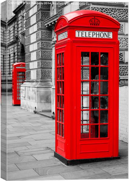 Red Telephones Canvas Print by Ian Danbury