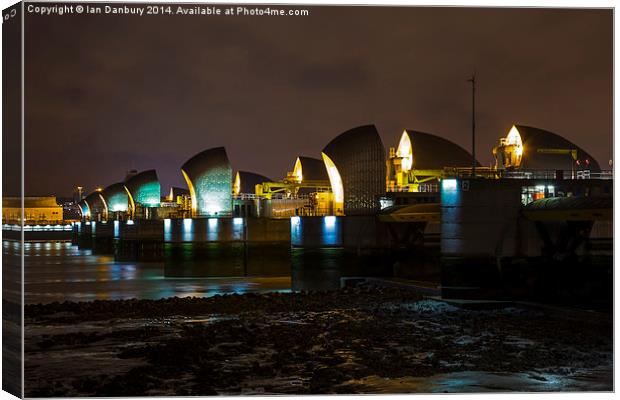  The Thames Barrier at Night Canvas Print by Ian Danbury