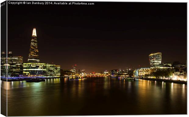  Thames Night View Canvas Print by Ian Danbury