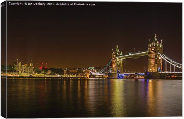 Tower Bridge at night Canvas Print by Ian Danbury