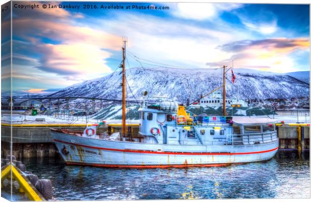 Tromso Fishing Boat Canvas Print by Ian Danbury