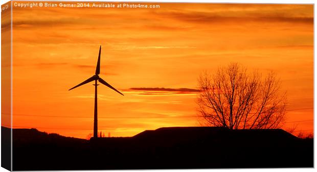  Bevoir Vale Wind Turbine Sunset Canvas Print by Brian Garner