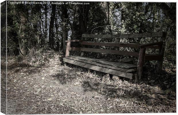  Old Bench by the Grantham Canal Canvas Print by Brian Garner
