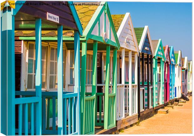 Southwold Beach Huts Canvas Print by Brian Garner