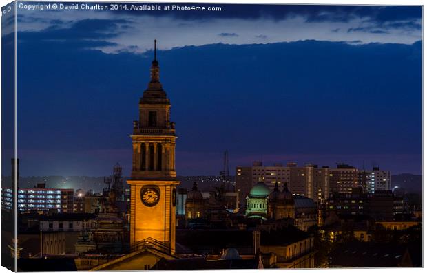  rooftop timepiece Canvas Print by David Charlton