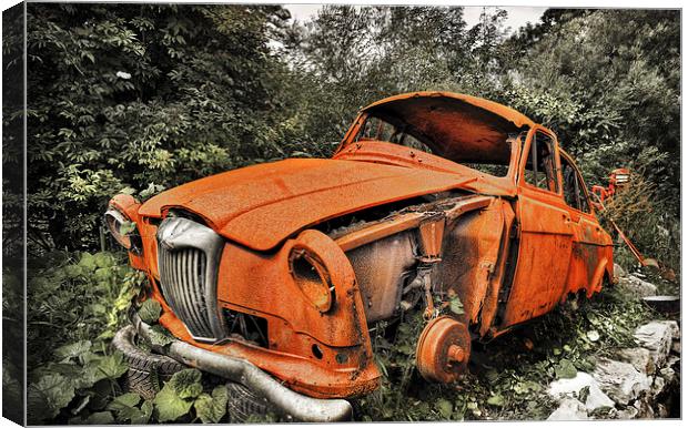  Old and Rusty Riley Classic Car Canvas Print by Mal Bray