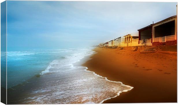  Spanish Beach Huts Canvas Print by Mal Bray