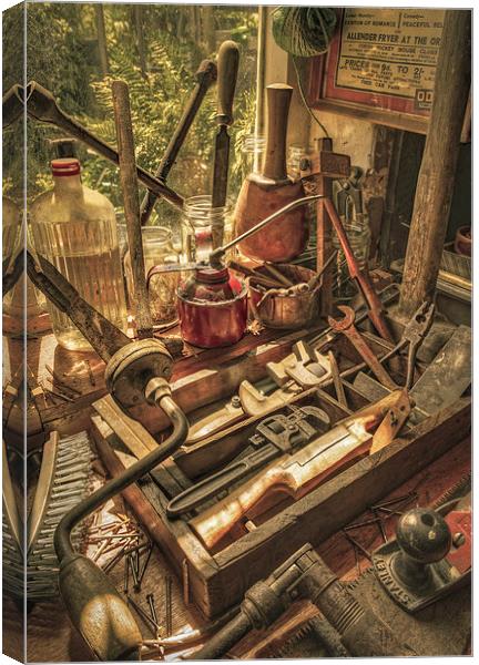  Vintage Tools In a Shed Canvas Print by Mal Bray