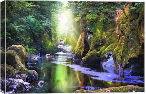     The Mysterious Fairy Glen Gorge                Canvas Print by Mal Bray