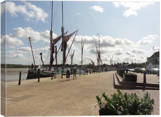 Thames Barges at Maldon Canvas Print by John Bridge