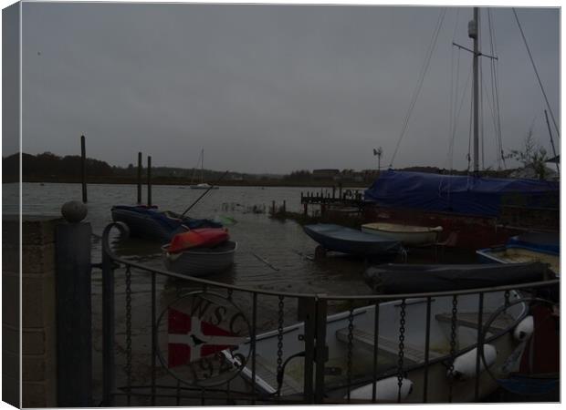 High Tide at Wivenhoe Canvas Print by John Bridge