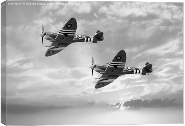 Wartime Spitfire planes Canvas Print by Andrew Heaps