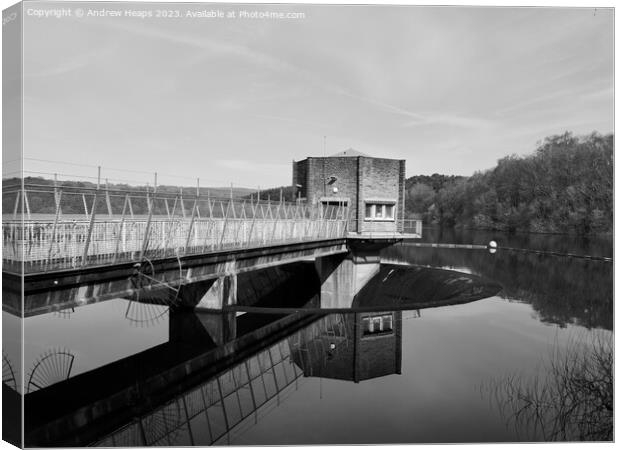Industrial Beauty at Tittersworth Reservoir Canvas Print by Andrew Heaps