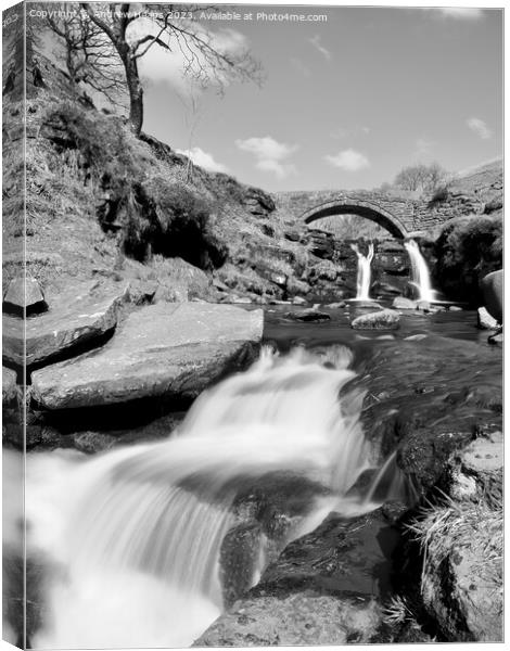 Dreamy water at Three Shires Head  Canvas Print by Andrew Heaps