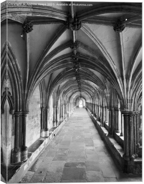 Tunnel in Norwich Cathedral Canvas Print by Andrew Heaps