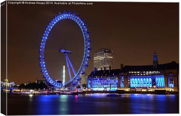  London Eye in London Canvas Print by Andrew Heaps