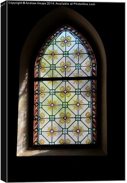  Church Stain Glass Window Canvas Print by Andrew Heaps