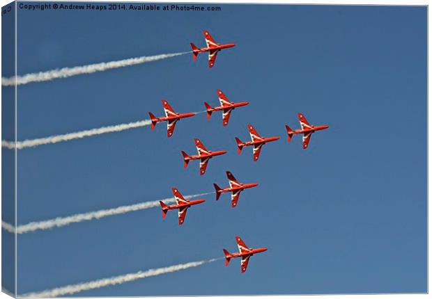  Red Arrows Display Team. Canvas Print by Andrew Heaps