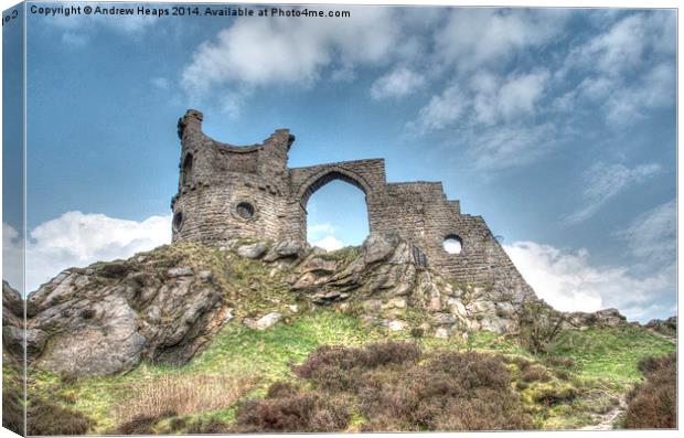  Mow Cop Castle Canvas Print by Andrew Heaps