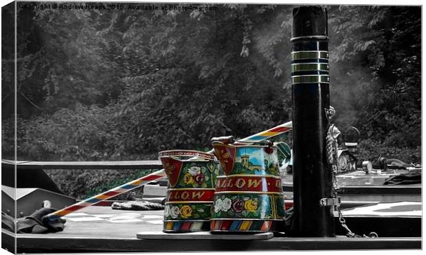  Canal Barge Decor Canvas Print by Andrew Heaps