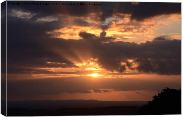 Evening Sunset in Cheshire county. Canvas Print by Andrew Heaps