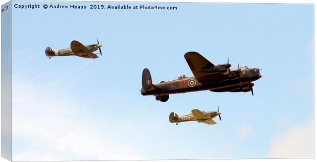 Battle of Britain fly by. Canvas Print by Andrew Heaps