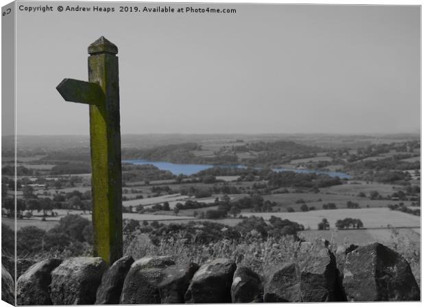 Tittersworth reservoir viewed from the Roaches Canvas Print by Andrew Heaps