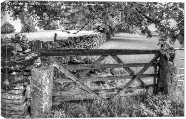 Farmers wooden gate. Canvas Print by Andrew Heaps