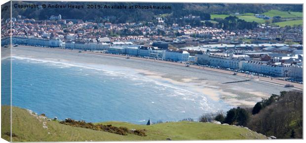Llandudno bay viewed from the Orme Canvas Print by Andrew Heaps