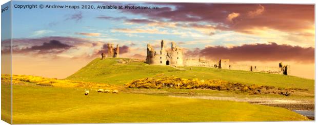 Dunstanburgh Castle  Canvas Print by Andrew Heaps