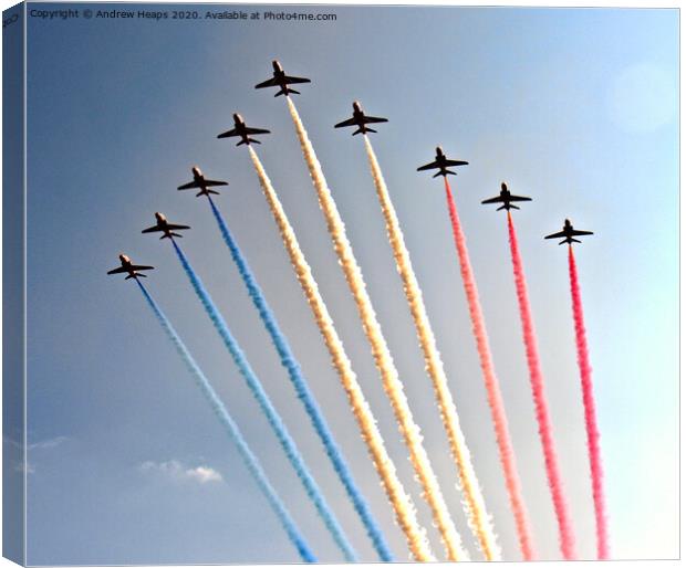 The Majesty of Red Arrows Canvas Print by Andrew Heaps
