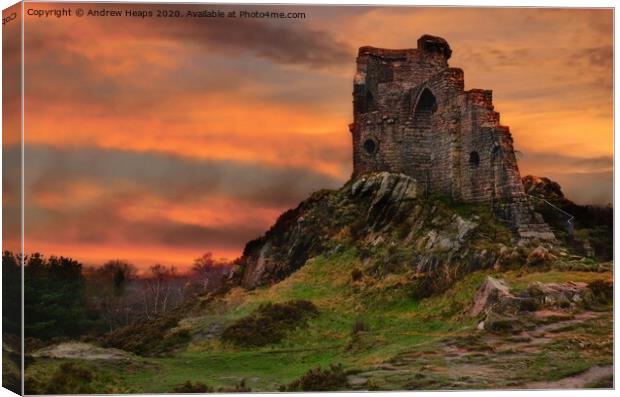 Majestic Mow Cop Castle Canvas Print by Andrew Heaps
