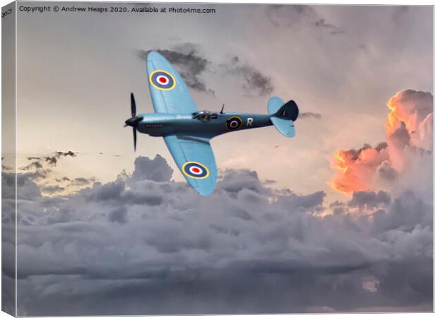 British blue  spitfire plane  Canvas Print by Andrew Heaps