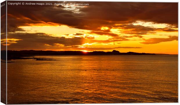Northumberland sunset. Canvas Print by Andrew Heaps