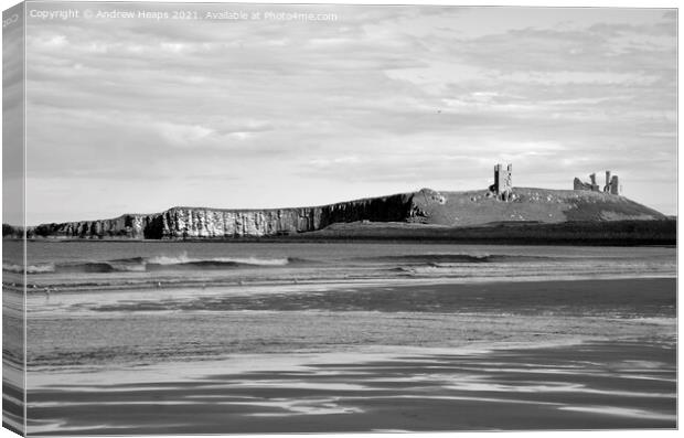 Dunstanburgh castle in Northumberland Canvas Print by Andrew Heaps