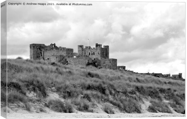 Bamburgh castle in Northumberland Canvas Print by Andrew Heaps