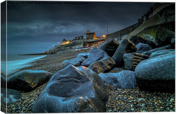  Light on the Rocks  Canvas Print by Simon Gray