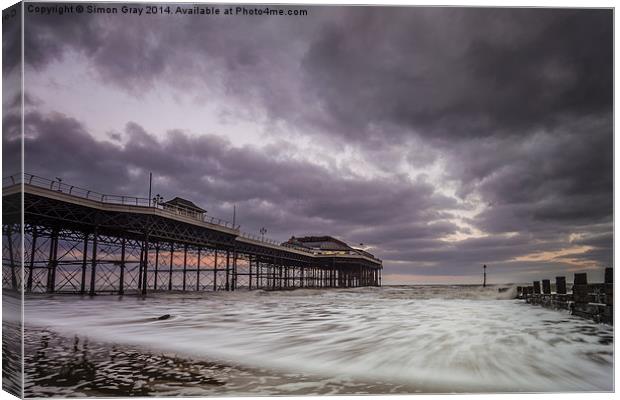  The Sea Rushes In Canvas Print by Simon Gray