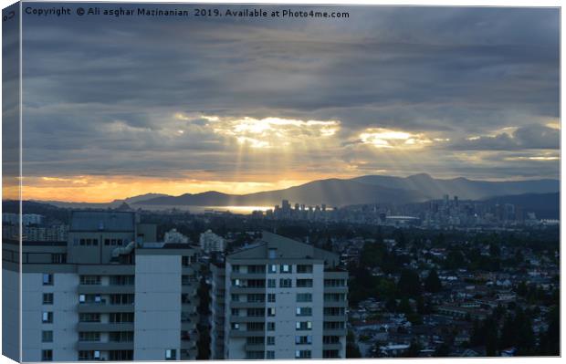 Sunset in Vancouver, Canada Canvas Print by Ali asghar Mazinanian