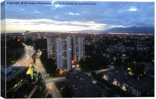  Evening of burnaby,                               Canvas Print by Ali asghar Mazinanian
