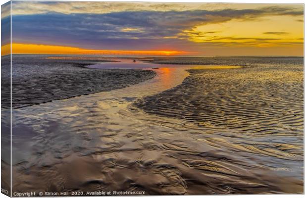 Walney Island Sunset. Canvas Print by Simon Hall