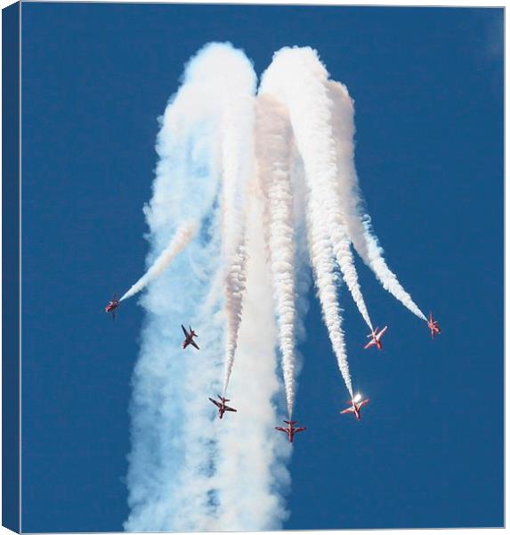  Red Arrows Vertical Break Canvas Print by Philip Catleugh