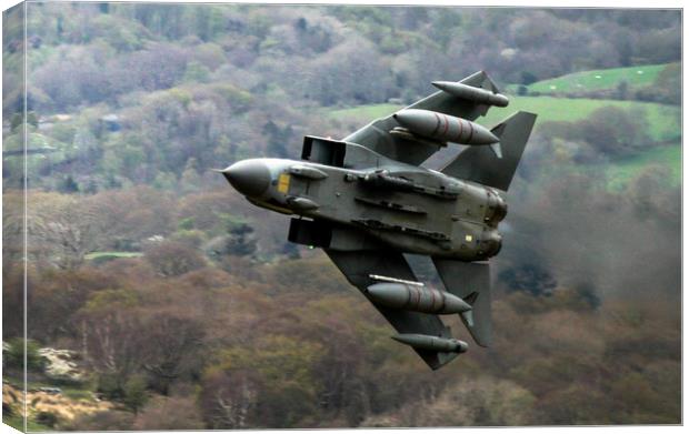 Tornado GR4 low level in Wales Canvas Print by Philip Catleugh