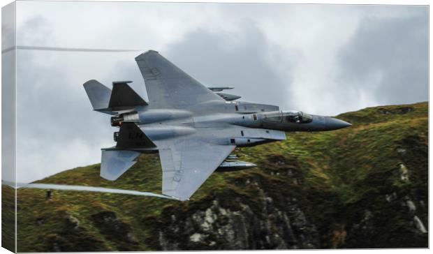 F15c Eagle low level in Wales Canvas Print by Philip Catleugh
