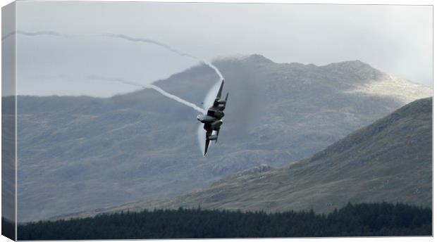 F15c Eagle low level in Wales    Canvas Print by Philip Catleugh