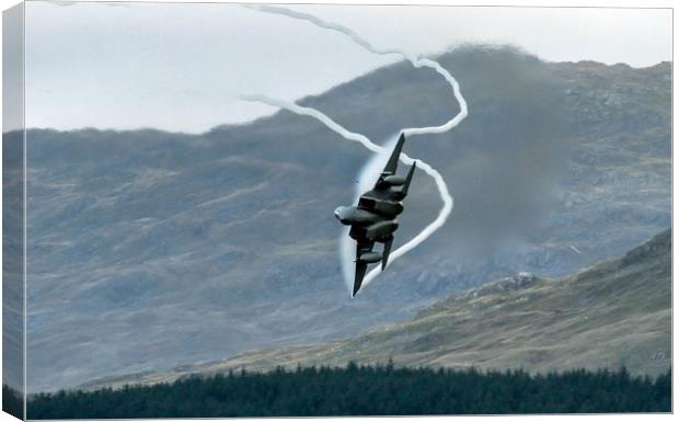 USAF F15 pulling G Canvas Print by Philip Catleugh