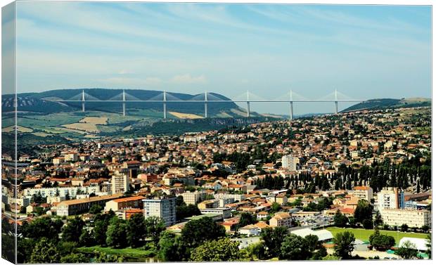 A View Across Millau Canvas Print by Mike Marsden