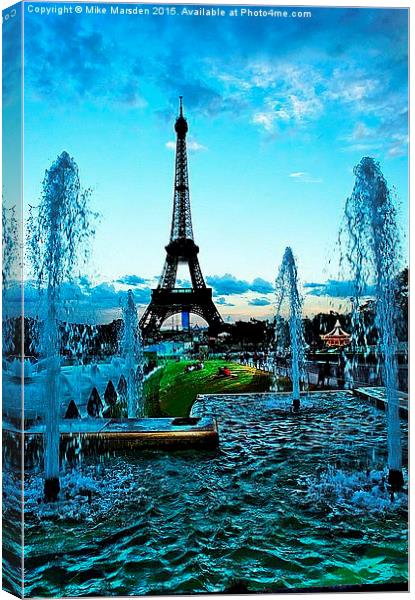 Eiffel Tower and Fountains Canvas Print by Mike Marsden